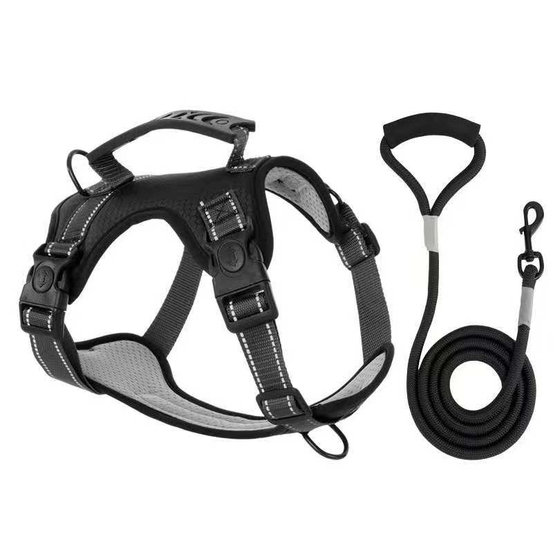 Liflax Dog Harness with Leash Set, No Pull Adjustable Reflective Step-in Puppy Pet Vest Harnesses for