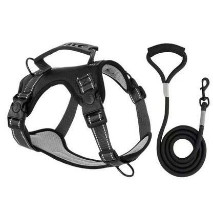 Liflax Dog Harness with Leash Set, No Pull Adjustable Reflective Step-in Puppy Pet Vest Harnesses for
