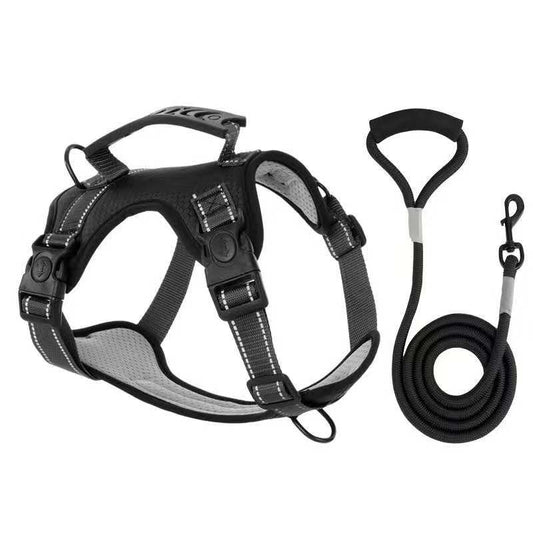 Liflax Dog Harness with Leash Set, No Pull Adjustable Reflective Step-in Puppy Pet Vest Harnesses for