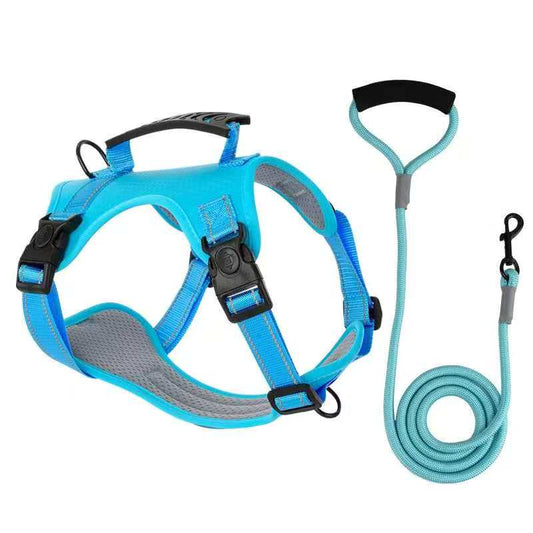 Liflax Dog Harness with Leash Set, No Pull Adjustable Reflective Step-in Puppy Pet Vest Harnesses for