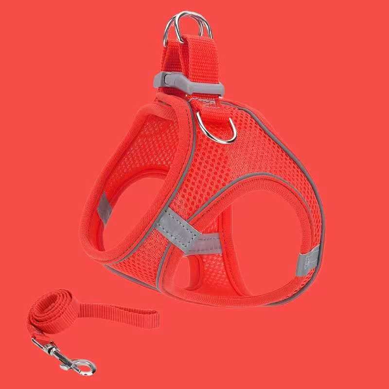 Liflax Dog Harness and Leash Set, Lightweight and Soft Puppy Vest, Breathable Mesh Pet Harness, Reflective Design for Safe and Easy Walking