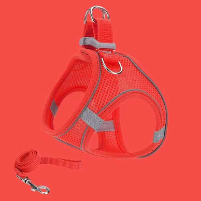 Liflax Dog Harness and Leash Set, Lightweight and Soft Puppy Vest, Breathable Mesh Pet Harness, Reflective Design for Safe and Easy Walking